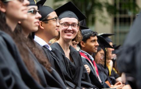 Image of graduates in the audience watching the Special Ceremony for the Classes of 2020 and 2021